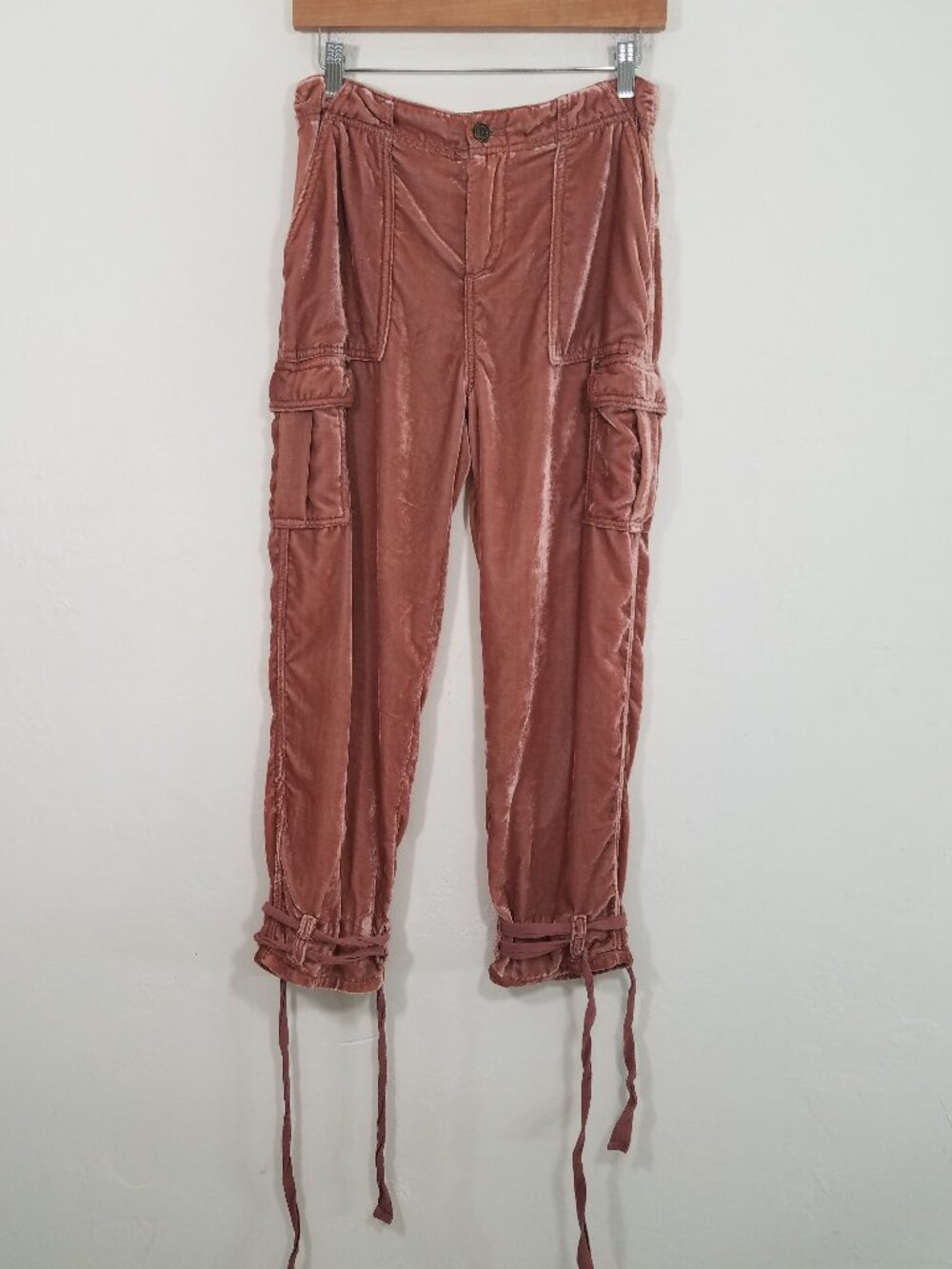Marrakech Anthropologie Velvet Cargo Cropped Pants Size 26